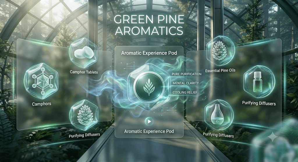 GreenPineAromatics — the Aromatic Experience, a holographic forest greenhouse of pine rituals